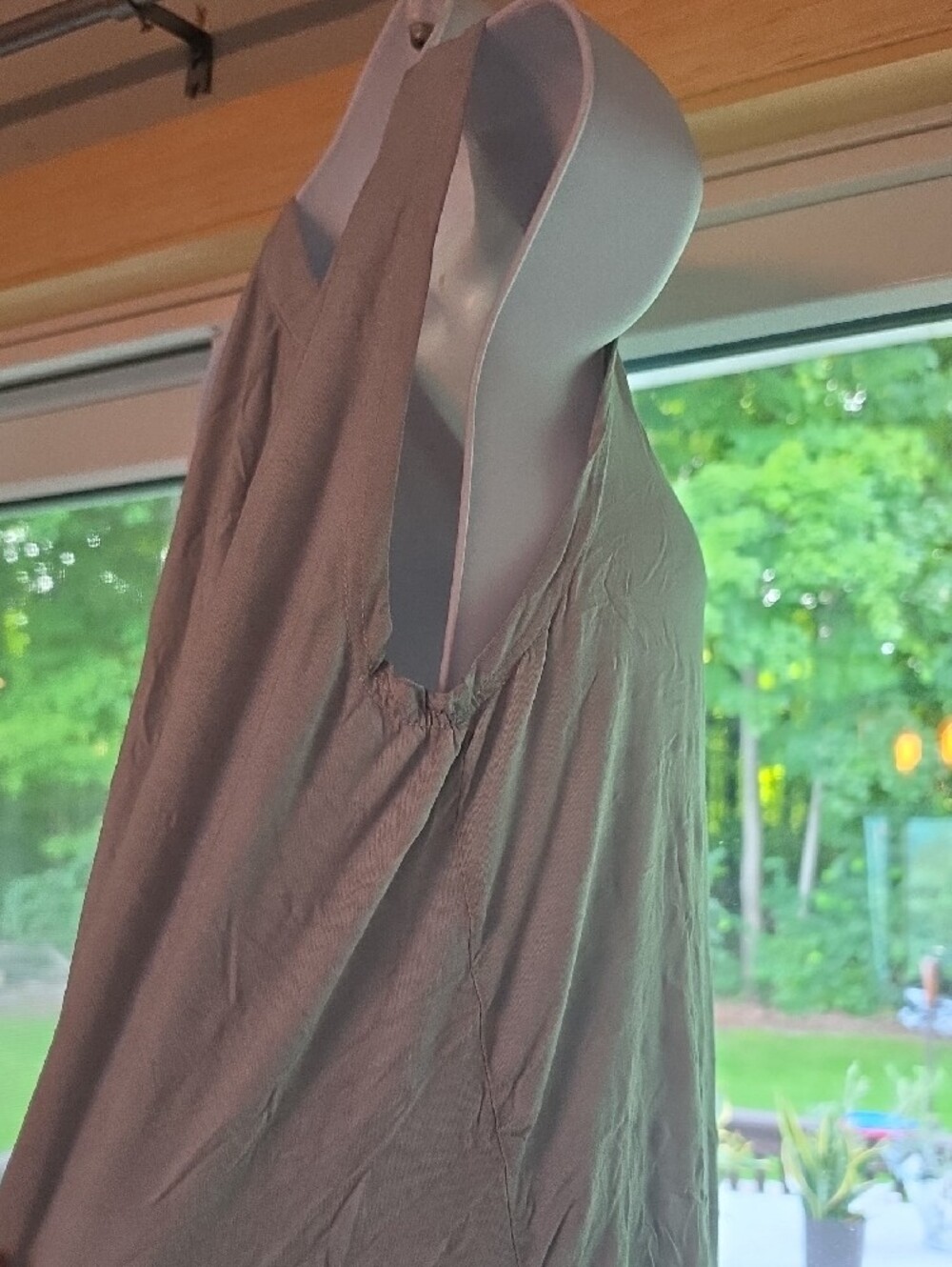 POL Sleeveless V-Neck Button-Front Camisole - Taupe - Picture 5 of 5